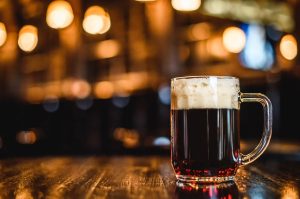 Dark Beer in a Glass Mug
